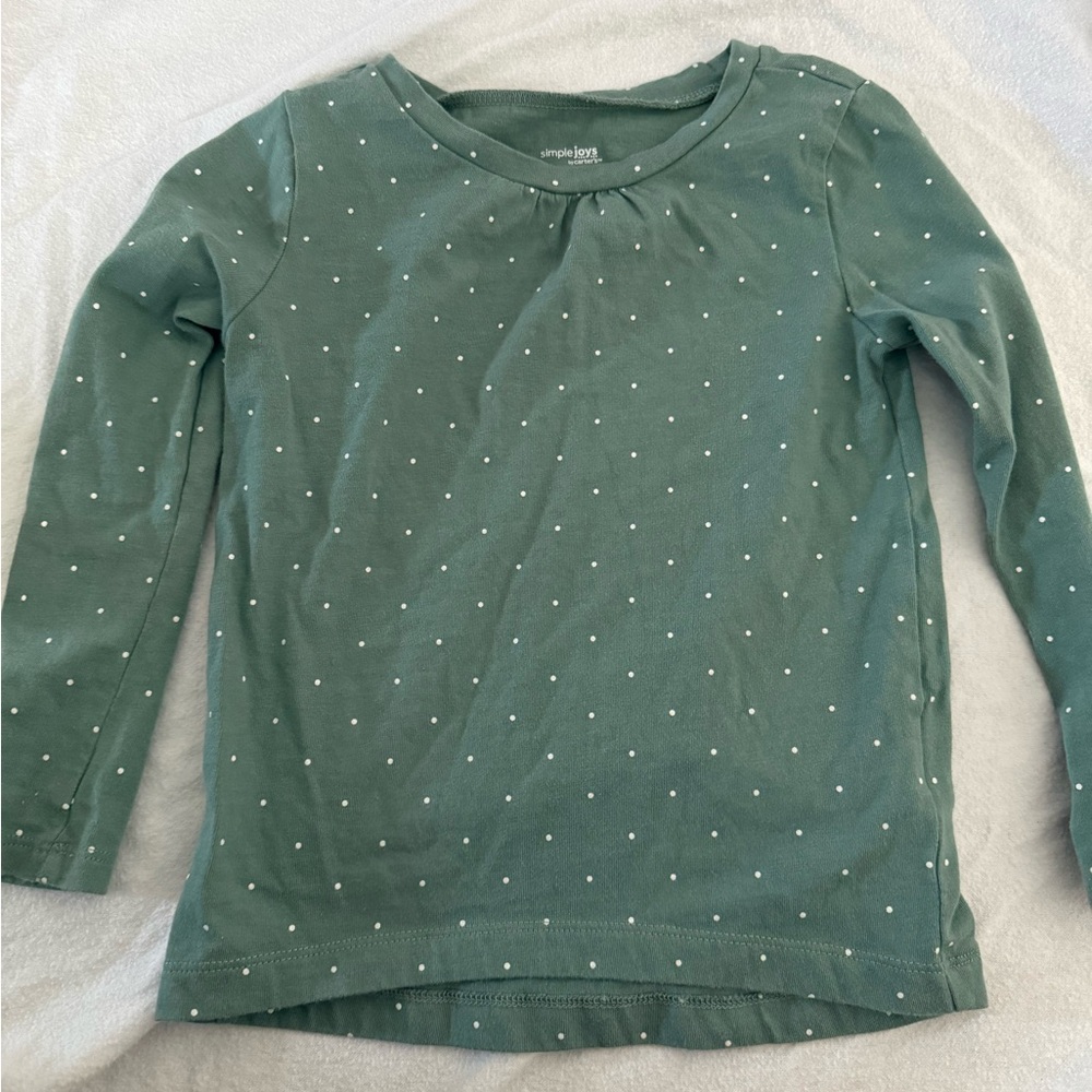 Girls' Green and pink heart  Long-Sleeves
